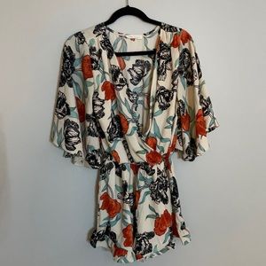 FLORAL ROMPER - SIZE LARGE